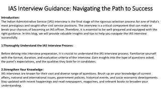 IAS Interview Guidance Navigating the Path to Success