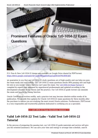 Prominent Features of Oracle 1z0-1054-22 Exam Questions