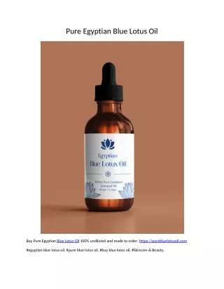 Pure Egyptian Blue Lotus Oil