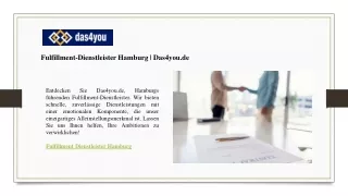 Fulfillment-Dienstleister Hamburg  Das4you.de