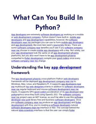 What Can You Build In Python