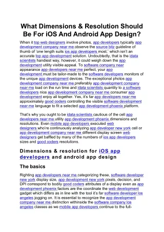 What Dimensions & Resolution Should Be For iOS And Android App Design