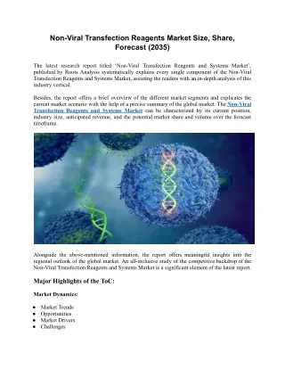 Non-Viral Transfection Reagents Market Size, Share, Forecast (2035)