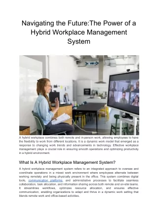 The Power of a Hybrid Workplace Management System