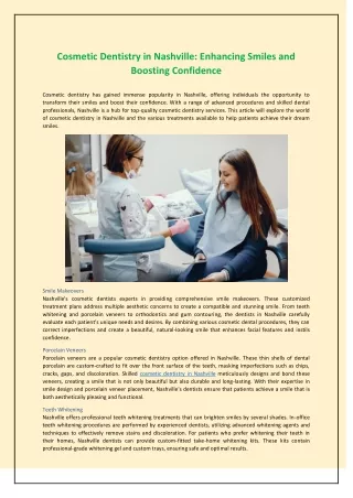 Cosmetic Dentistry in Nashville: Enhancing Smiles and Boosting Confidence
