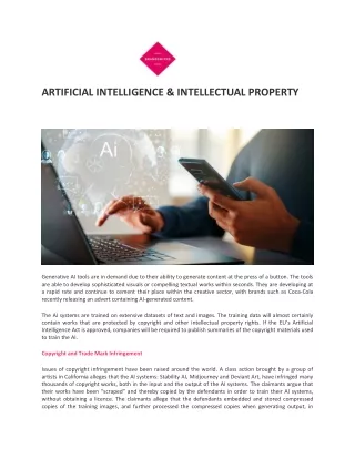 Artificial Intelligence and Intellectual Property - Brandsmiths