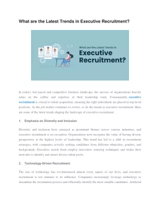 What are the Latest Trends in Executive Recruitment - Leathwaite