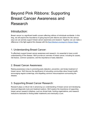 Beyond Pink Ribbons_ Supporting Breast Cancer Awareness and Research