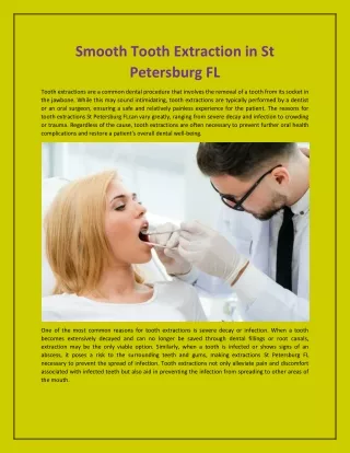 Smooth Tooth Extraction in St Petersburg FL