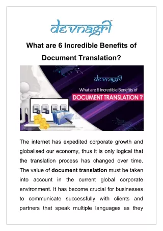 What are 6 Incredible Benefits of Document Translation?