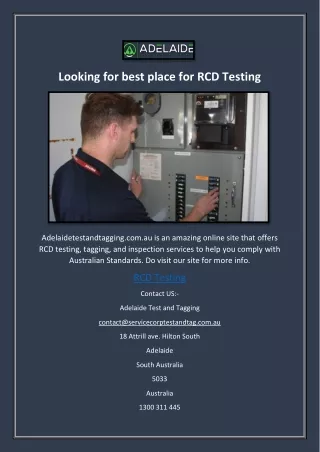 Looking for best place for RCD Testing