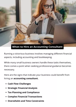 When to Hire an Accounting Consultant