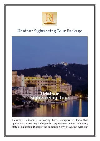 Udaipur Sightseeing Tour Package | Rajasthan Holidays