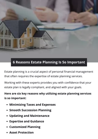 6 Reasons Estate Planning Is So Important