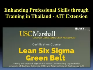 Enhancing Professional Skills through Training in Thailand - AIT Extension