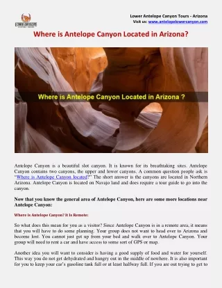 Where is Antelope Canyon Located in Arizona - Dixie's Lower Antelope Canyon Tours