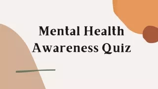 Mental Health Awareness Quiz