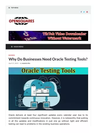 Why Do Businesses Need Oracle Testing Tools