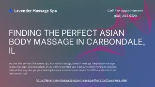 Finding the Perfect Asian Body Massage in Carbondale