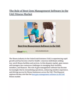 The Role of Best Gym Management Software in the UAE Fitness Market