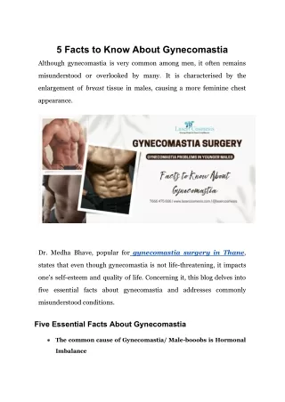 5 Facts to Know About Gynecomastia