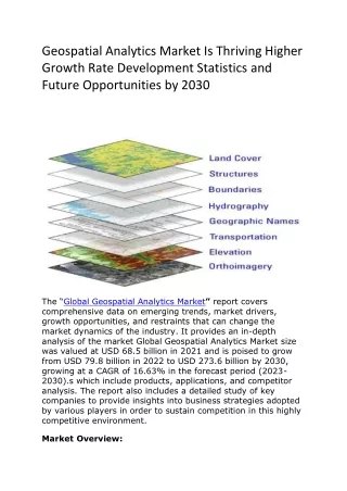 Geospatial Analytics Market Is Thriving Higher Growth Rate Development Statistics and Future Opportunities by 2030