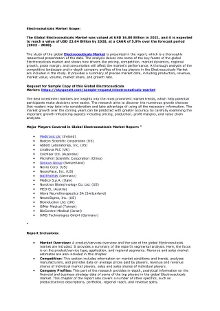 Electroceuticals Market Scope