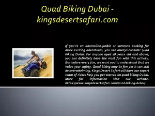 Quad Biking Dubai - kingsdesertsafari.com