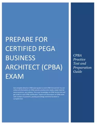 Prepare for Certified Pega Business Architect (CPBA) Exam