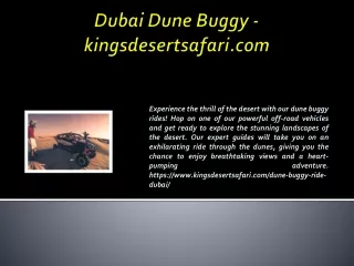 Dubai Dune Buggy - kingsdesertsafari.com