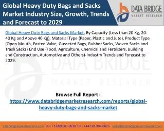 Global Heavy Duty Bags and Sacks Market