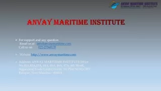 DG Approved Institute in Mumbai | ANVAY Maritime Institute