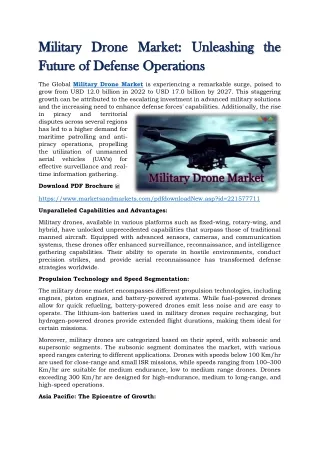Military Drone Market - Unleashing the Future of Defense Operations