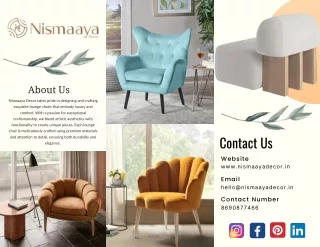 Nismaaya Decor Lounge in Luxury with our Exquisite Chairs