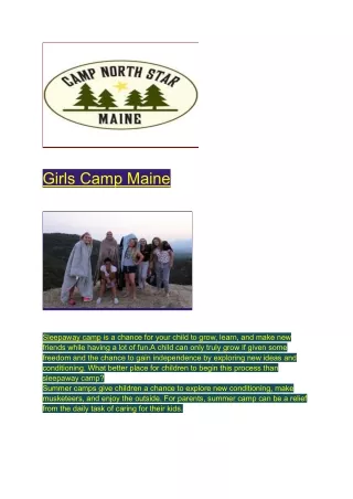 Girls Camp Maine