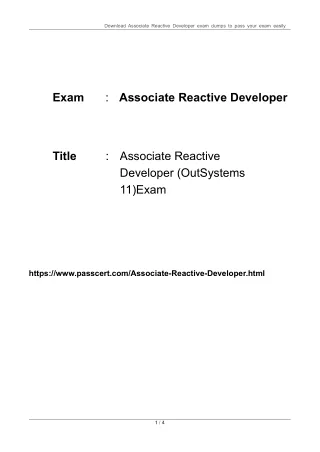 Associate Reactive Developer (OutSystems 11) Exam Dumps