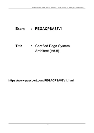 CPSA Version 8.8 PEGACPSA88V1 Dumps