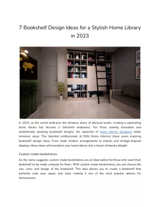 7 Bookshelf Design Ideas for a Stylish Home Library in 2023