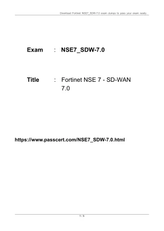 Fortinet NSE7_SDW-7.0 Exam Dumps For Better Result