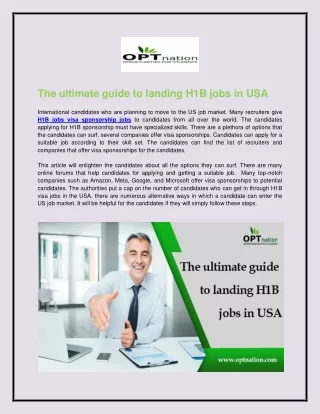 The ultimate guide to landing H1B jobs in USA