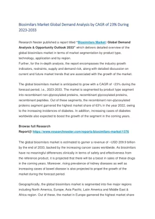 Biosimilars Market pdf