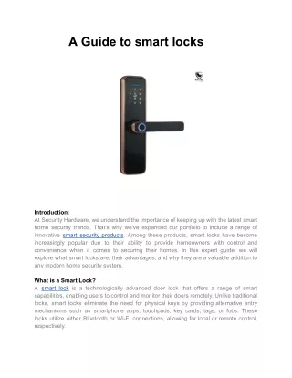 A Guide to smart locks