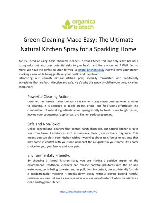 natural kitchen spray