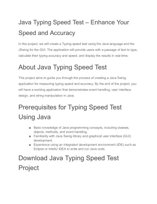 Java Typing Speed Test – Enhance Your Speed and Accuracy