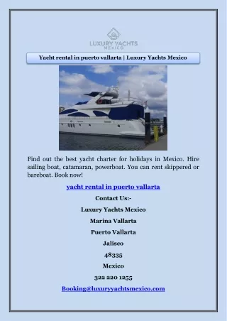 Yacht rental in puerto vallarta | Luxury Yachts Mexico