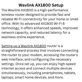 Wavlink AX1800 Setup