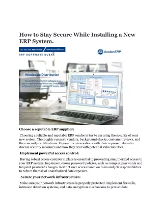 How to Stay Secure While Installing a New ERP System