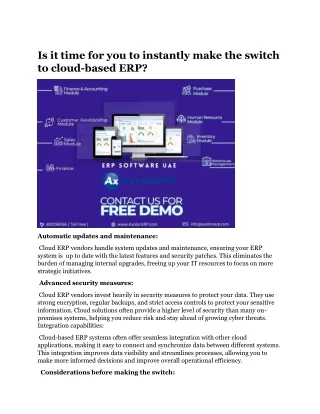 Is it time for you to instantly make the switch to cloud-based ERP