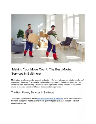 Making Your Move Count_ The Best Moving Services in Baltimore