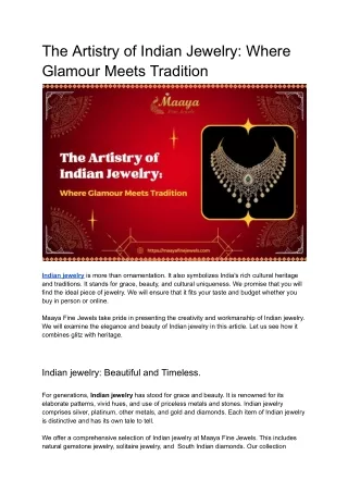 The Artistry of Indian Jewelry_ Where Glamour Meets Tradition.docx